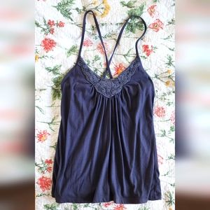 AE Embellished Cross Back Tank Size M